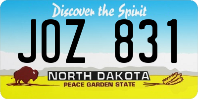 ND license plate JOZ831