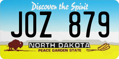ND license plate JOZ879