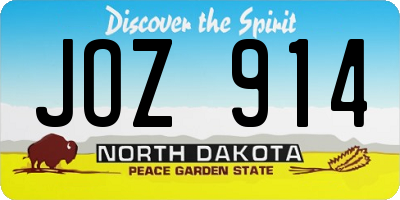 ND license plate JOZ914