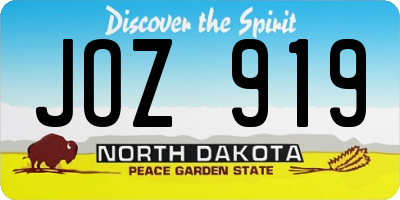 ND license plate JOZ919