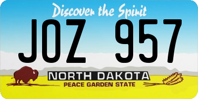ND license plate JOZ957