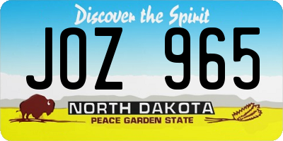 ND license plate JOZ965