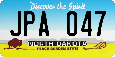 ND license plate JPA047