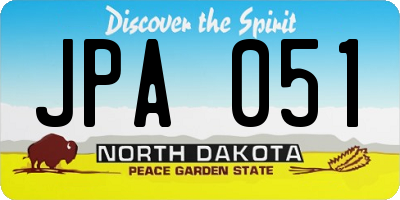 ND license plate JPA051