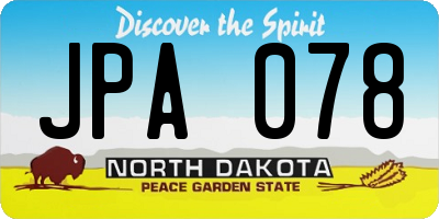 ND license plate JPA078