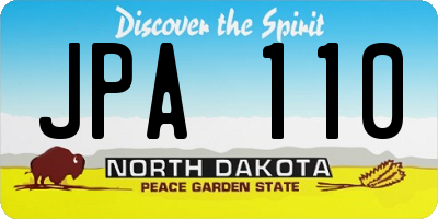 ND license plate JPA110