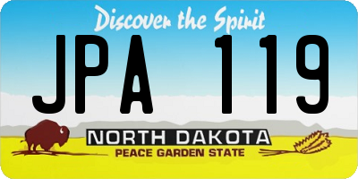 ND license plate JPA119