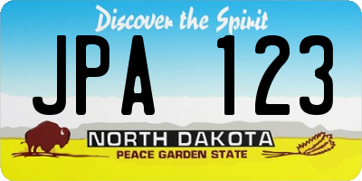 ND license plate JPA123