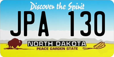ND license plate JPA130