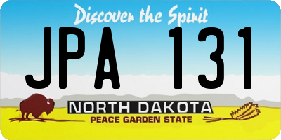 ND license plate JPA131