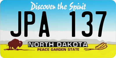 ND license plate JPA137
