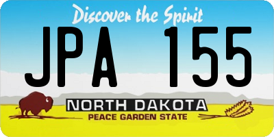 ND license plate JPA155