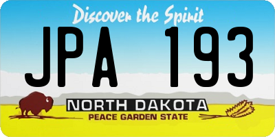 ND license plate JPA193