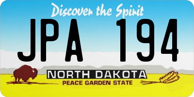 ND license plate JPA194