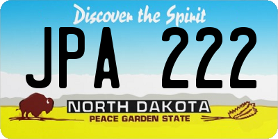 ND license plate JPA222
