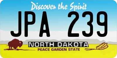 ND license plate JPA239