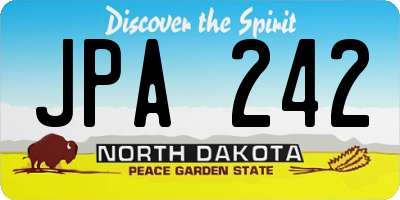 ND license plate JPA242
