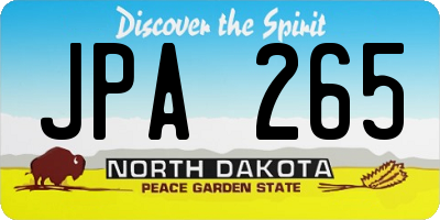 ND license plate JPA265