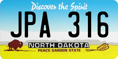 ND license plate JPA316
