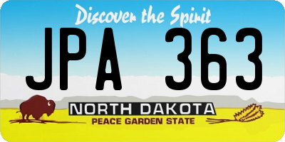 ND license plate JPA363