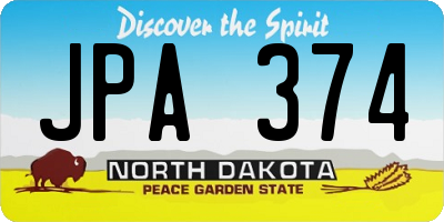ND license plate JPA374