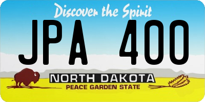 ND license plate JPA400