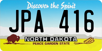 ND license plate JPA416