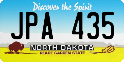 ND license plate JPA435