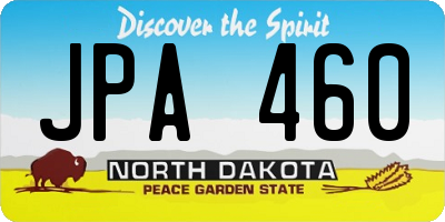 ND license plate JPA460