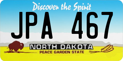 ND license plate JPA467