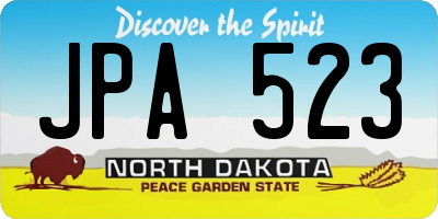 ND license plate JPA523