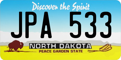 ND license plate JPA533