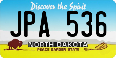 ND license plate JPA536