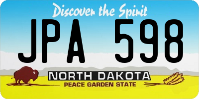 ND license plate JPA598
