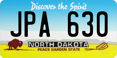 ND license plate JPA630
