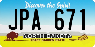 ND license plate JPA671