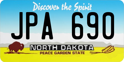 ND license plate JPA690