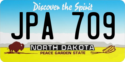 ND license plate JPA709