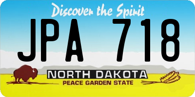 ND license plate JPA718