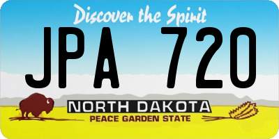ND license plate JPA720