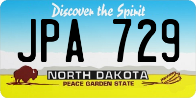 ND license plate JPA729