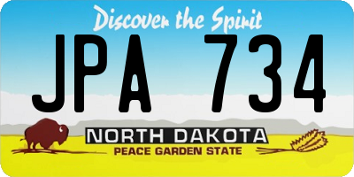 ND license plate JPA734