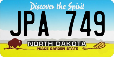 ND license plate JPA749