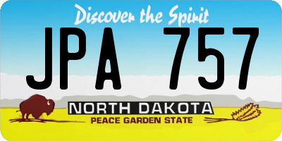 ND license plate JPA757