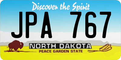 ND license plate JPA767