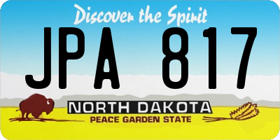 ND license plate JPA817