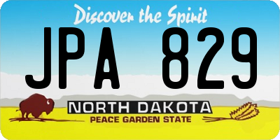 ND license plate JPA829