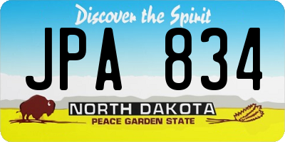 ND license plate JPA834