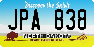 ND license plate JPA838