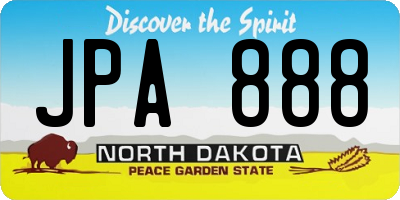 ND license plate JPA888